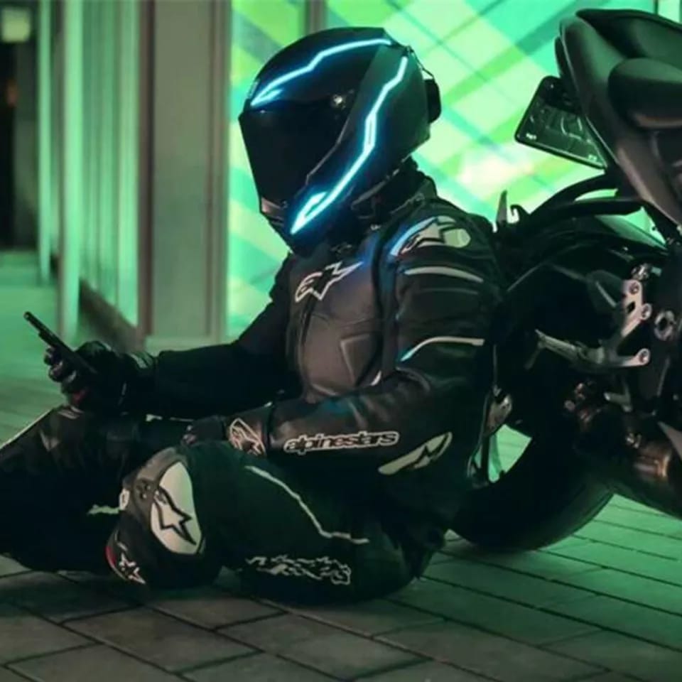 Tira De Luz Led Visibilidad Para Casco De Moto Y/O Bici
