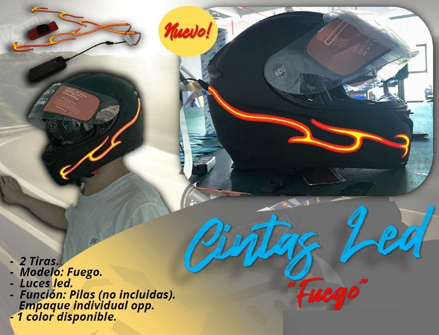 Tira De Luz Led Visibilidad Para Casco De Moto Y/O Bici
