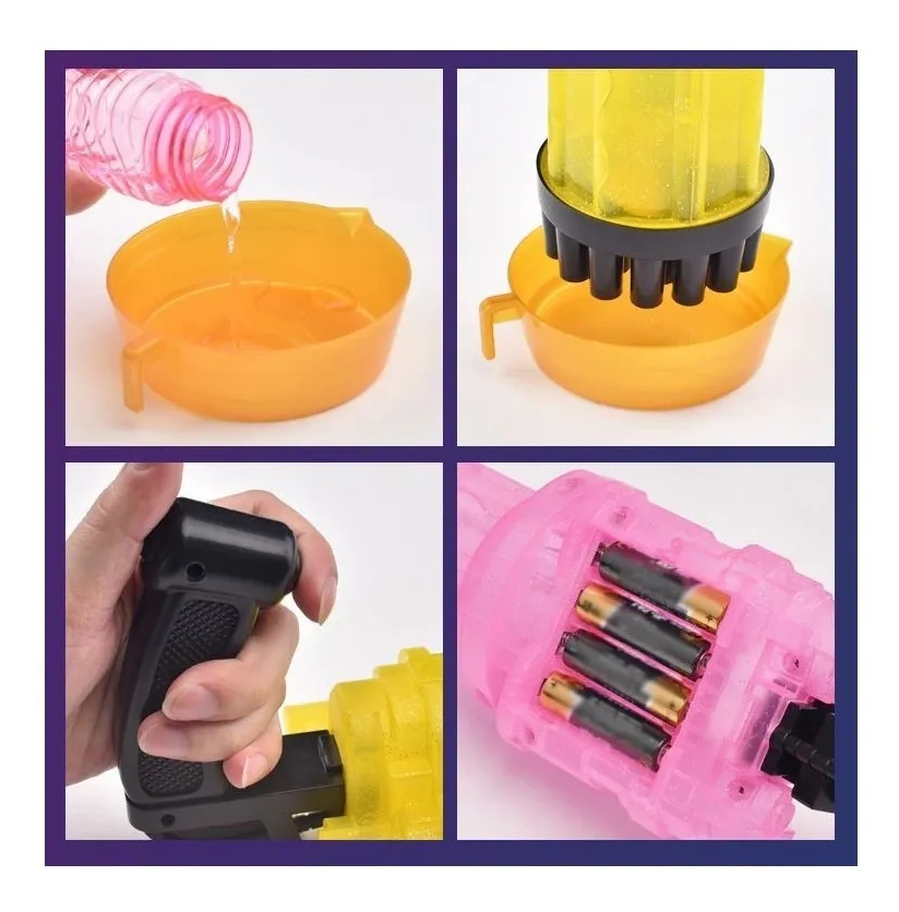 Pistola Burbujas de Colores TIK TOK + Liquido de Burbujas