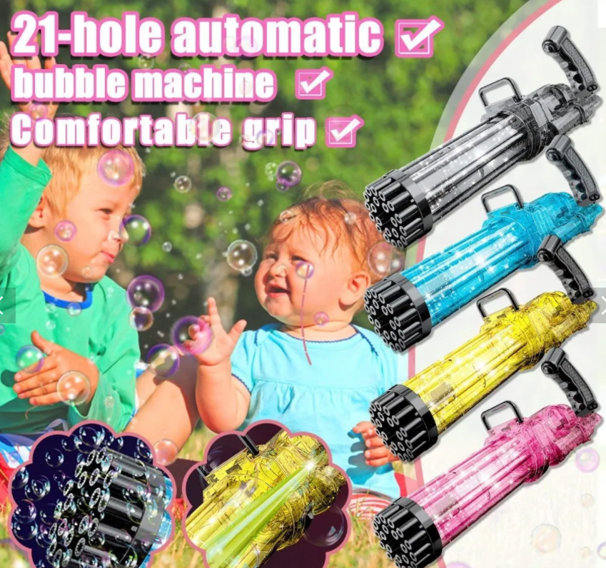 Pistola Burbujas de Colores TIK TOK + Liquido de Burbujas